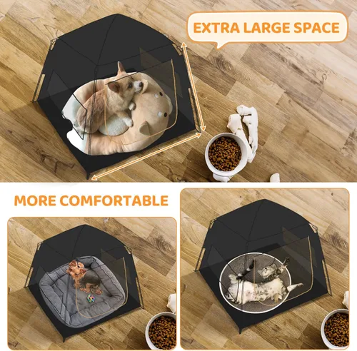 Miniatura 4 de KingCamp Tienda de campaña para perros, gran casa portátil para perros para interiores y exteriores con tela Oxford 600D y doble capa para perros