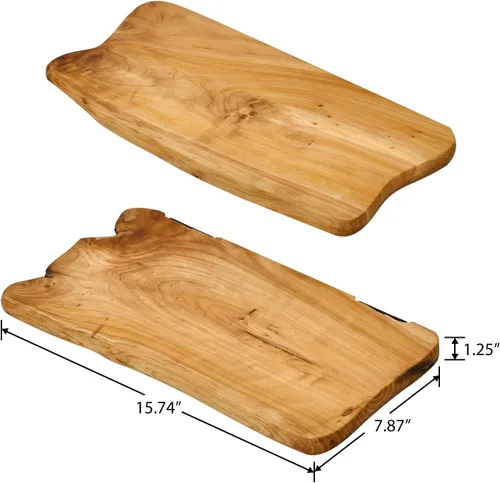 Miniatura 3 de WELLAND - Estantes flotantes rústicos de cedro de 16 pulgadas con borde natural, juego de 2 Madera de cedro maciza con grano único, nudos