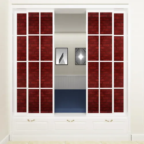Miniatura 6 de Livelynine Papel de contacto de ladrillo rojo, papel tapiz de ladrillo rojo, papel tapiz de ladrillo sintético, rollo de papel tapiz burdeos