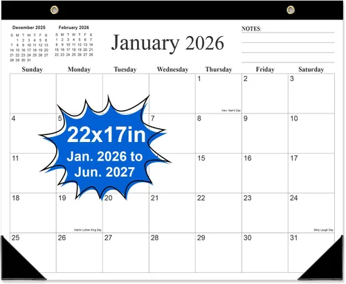 Miniatura 7 de Calendario de escritorio 2026-12 meses, de enero de 2026 a diciembre de 2026, calendario de escritorio 2026 con papel grueso, 12 x 17 pulgadas, Negro