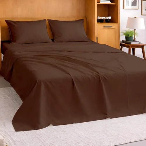 Miniatura 15 de Cottington Lane Sábanas marfil para colchón Murphy, juego de sábanas de 4 piezas premium 1800 de microfibra cepillada ultra suave tamaño individual