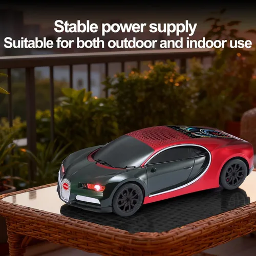 Miniatura 8 de WSTER Altavoz Bluetooth de lujo modelo de automóvil deportivo con sonido HD, emparejamiento estéreo TWS, pantalla de visualización, micrófono Rojo