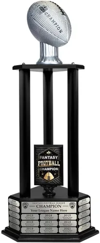 Miniatura 10 de TrophySmack Fantasy Football Trophy, 19-Year Perpetual Winner Award – Customizable Championship Award with Plaque and Winner Engravings