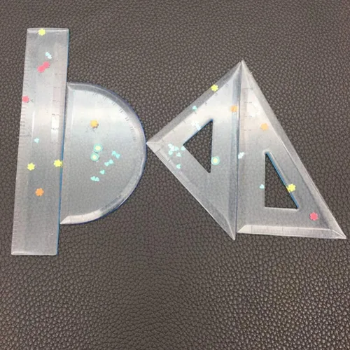 Miniatura 7 de Plantillas para tartas, 4 moldes de regla de resina de silicona, triangular, cuadrados, de cristal, epoxi, para manualidades, manualidades, jabón