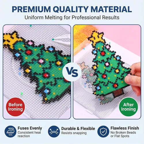 Miniatura 6 de LIHAO Kit de mini cuentas de fusible de 2.6mm para manualidades, 24000 piezas, 48 colores, kit de cuentas de fusible multicolor para planchar