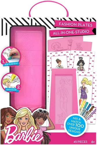 Barbie Juego de diseño de moda todo en uno - Juego de bocetos de diseño de moda para niños de 6 años en adelante