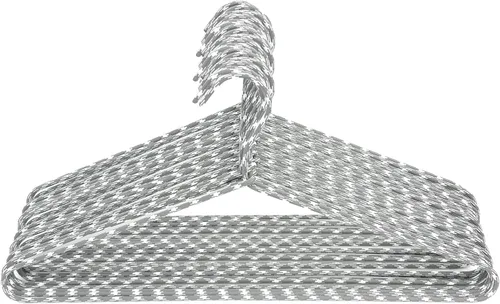 Perchas para ropa, paquete de 30 – Perchas de tela y metal que ahorran espacio, perchas antideslizantes para pantalones y abrigos, artículos