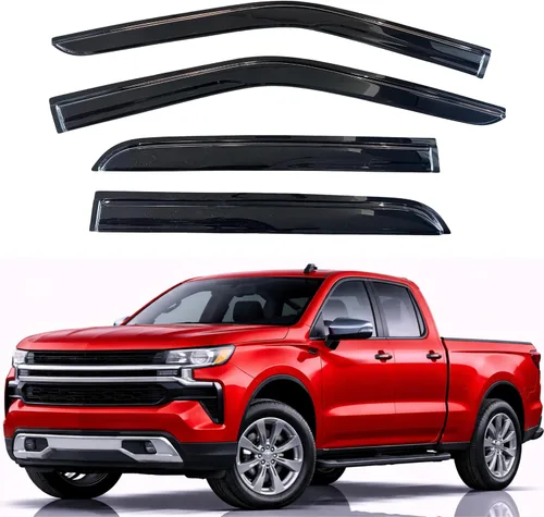 Miniatura 329 de KPY Visor de ventana compatible con Hyundai Tucson 2021-2025, 4 piezas de deflector de ventilación para ventana lateral, estilo Mugen, protector