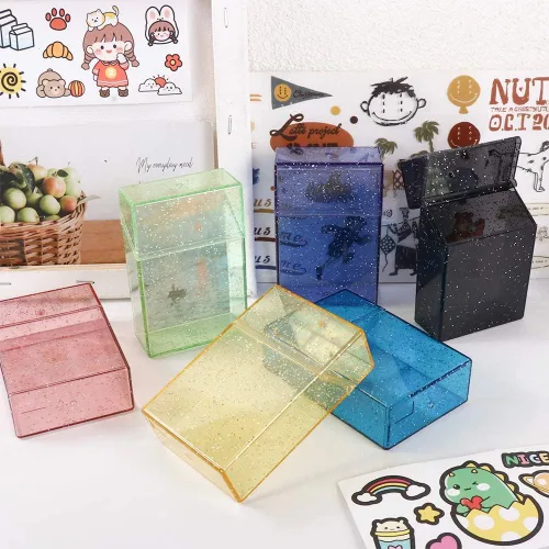 Miniatura 7 de Caja de almacenamiento de fotos transparente de 3 pulgadas, postales de ídolos de plástico de 3 pulgadas, soporte para tarjetas para fotos