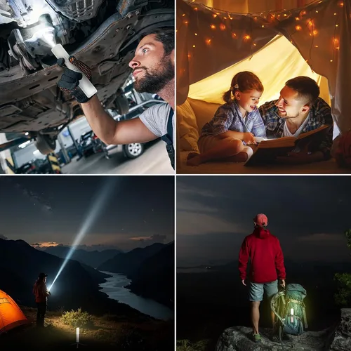 Miniatura 9 de Allspark - Luz de camping plegable recargable con soporte, impermeable, colgante LED, luces de tienda de campaña magnéticas, regulables, con trípode
