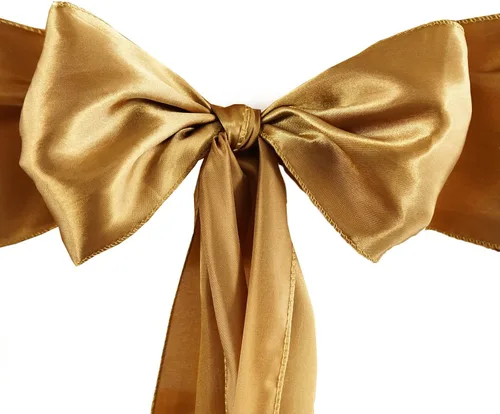 Balsa Circle 20 cintas para sillas de satén dorado antiguo, lazos para decoración de boda, suministros de fiesta, eventos, fundas de silla,