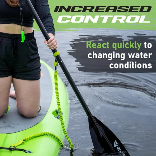 Miniatura 5 de Gradient Fitness 2 Pack Kayak Paddle Leash, 5-8 Feet Stretchable Paddle Strap with Carabiner Secure Leash Lanyard Rope for SUP Kayak Canoe Paddle
