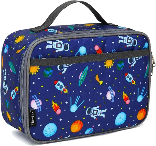 Miniatura 36 de FlowFly Lonchera para niños, bolsa suave aislada, mini hielera para el regreso a clases, kit de bolsa térmica para comidas, para niñas, niños, Avión