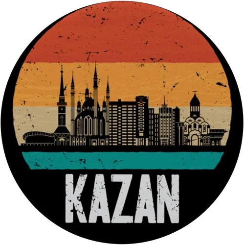 Miniatura 3 de Kazan Russia Retro Vintage Sunset Skyline Kazan PopSockets Adhesive PopGrip