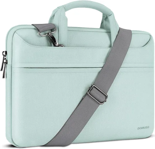 Miniatura 9 de DOMISO Bolsa mensajero de hombro tote para laptop de 14 pulgadas para mujeres y hombres, bolsa de computadora para viajes de negocios y trabajo