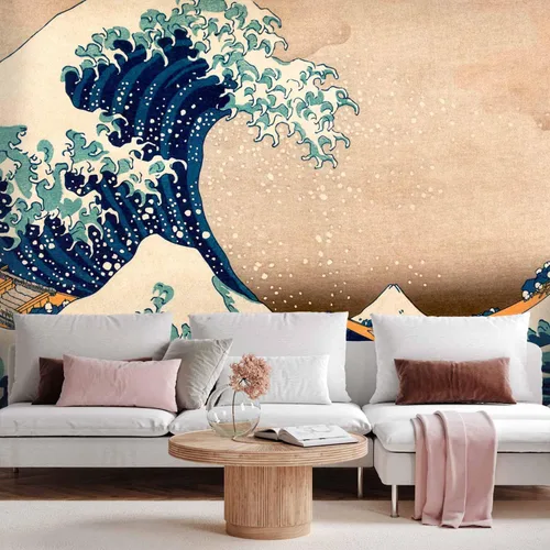 Miniatura 2 de artgeist Mural de pared La gran ola de Kanagawa por Katsushika Hokusai - Arte fino japonés de 77 x 55 pulgadas - Mural de pared autoadhesivo XXL, #01