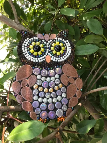 Miniatura 8 de Azulejos de mosaico de vidrio redondos al azar de 1.1 libras, haciendo piezas de mosaico iridiscentes creativas para manualidades de bricolaje