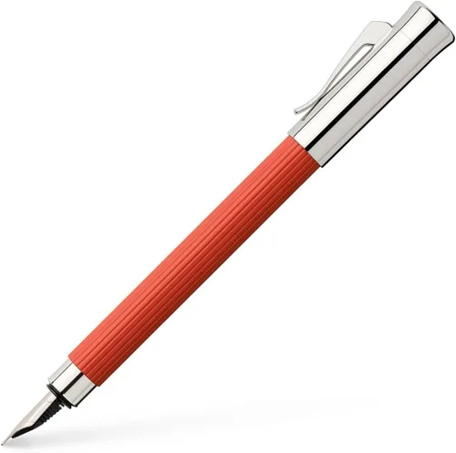 FABER-CASTELL 141770 Faber Castel - Pluma estilográfica, mediana, punta media, Tasimio India Red, doble uso, original importado rojo (India Red)