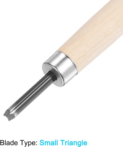 Miniatura 3 de uxcell Cuchillo de tallado de madera, cinceles, acero al carbono 50# de 0.079 in, pequeño triángulo para esculpir escultura artesanal, carpintero