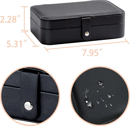 Miniatura 3 de Kendal Travel Jewelry Box, Small Portable Jewelry Organizer Mini Jewelry Case for Women, Earing Organizer, Leather Portable Jewelry Storage Boxes