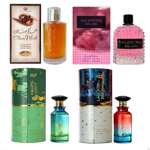 Miniatura 24 de AFLUXE Set de perfume para mujer, 4 piezas, colección Eau De Parfum de larga duración, almizcle Choco/Milano Mujer/6pm Rosa/7AM Fresh