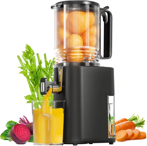 Exprimidor de prensa en frío, máquina exprimidora de canal de alimentación de 5.5 pulgadas de ancho, exprimidor de masticación lenta para verduras y