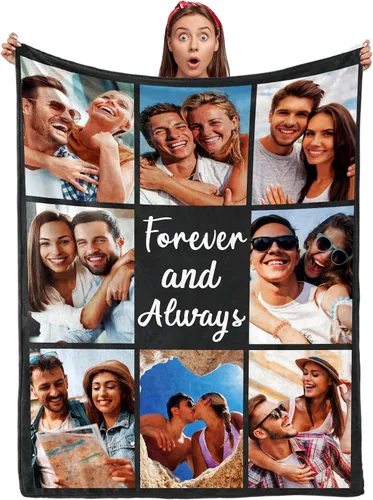 Miniatura 18 de Envío al día siguiente, manta personalizada para parejas con fotos, manta de franela personalizada, regalos para novio, novia, manta personalizada