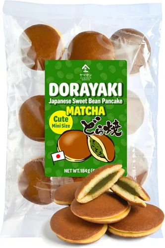 YAMASAN KYOTO UJI Dorayaki japonés de Matcha con pasta dulce de frijol, dulces tradicionales japoneses Wagashi, tamaño mini lindo, caramelo de
