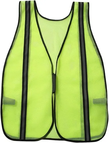 Miniatura 6 de SIFE Paquete de 10 chalecos de seguridad reflectantes de alta visibilidad, hechos de tela de malla transpirable y naranja neón con diseño elástico