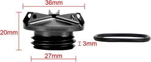 Miniatura 7 de Tapa de llenado de aceite Billet color negro para Yamaha MT-03 MT03 MT-07 MT07 MT-10 / SP MT-25