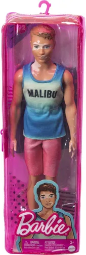Miniatura 4 de Muñeca Barbie Fashionistas Ken #192 con Cabello Castaño Recortado y Vitiligo en Tank Top Malibu, Shorts y Sandalias