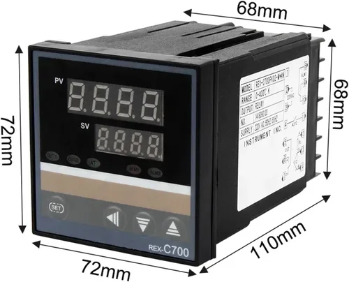 Miniatura 5 de PID Digital Intelligent Industrial Temperature Controller Dual Alarm 220V Relay REX-C100-C400-C700-C900 VAB/MAB SSR Relay Output(REX-C100 MAB)