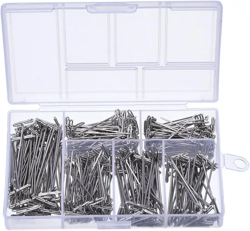 Miniatura 5 de Outus Kit de 450 pines en T de acero inoxidable con caja transparente para cabeza de espuma, pasadores largos y rectos para coser, manualidades