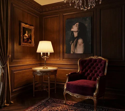 Miniatura 5 de XLYFVLGF Arte de Pared en Lienzo Melancólico Oscuro Libresco, decoración de pared preppy oscura, pintura de mujer gótica victoriana, obra de arte