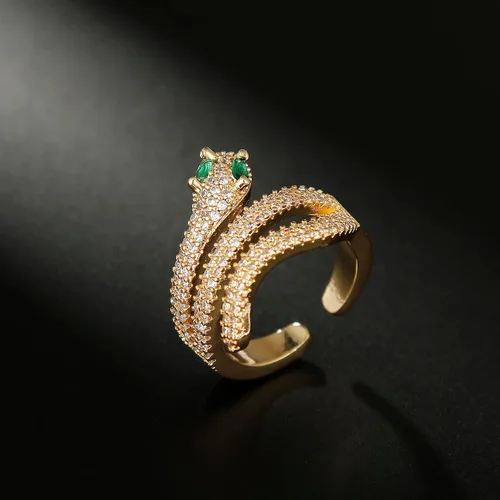 Miniatura 3 de Winssigma Anillo de serpiente para mujer, anillo de mariposa, anillos de pantera, anillo de cabeza de leopardo, anillo ajustable, Metal
