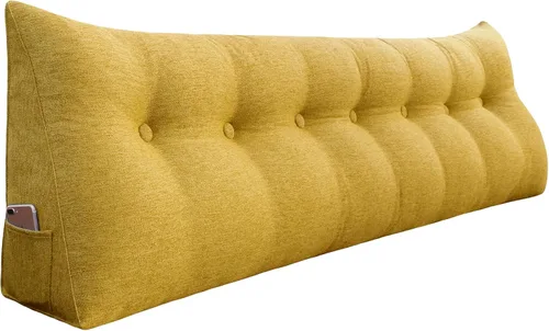 Miniatura 58 de Almohada de cuña gruesa de 14 libras tamaño King para cabecero, posicionador de cuerpo, almohada de lectura triangular para sentarse en la cama