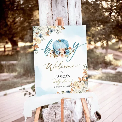 Miniatura 20 de Cartel de bienvenida de baby shower, cartel de bienvenida editable con texto en inglés "It's a Girl Woodland", letrero de bienvenida de baby shower