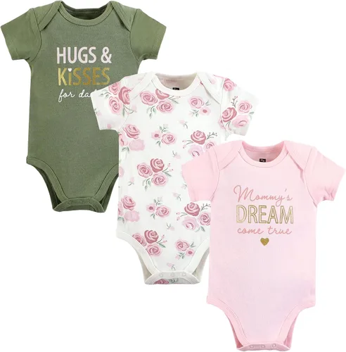 Miniatura 500 de Hudson Baby baby-girls Cotton Bodysuits 3-pack