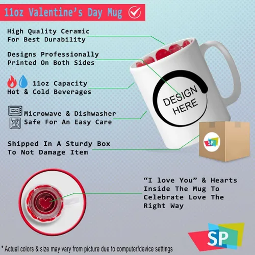 Miniatura 2 de Taza de café de amor personalizada con foto y texto, taza de té, regalos para parejas, 11 onzas Corazón