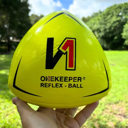 Miniatura 2 de ONEKEEPER Pelota de reflejo y reacción para fútbol - Blanco, naranja, azul, rosa y amarillo fluo, entrenamiento de agilidad y coordinación