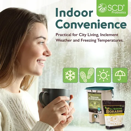 Miniatura 3 de SCD Probiotics K100 Compostera de interiores para todas las temporadas, cubeta con Bokashi