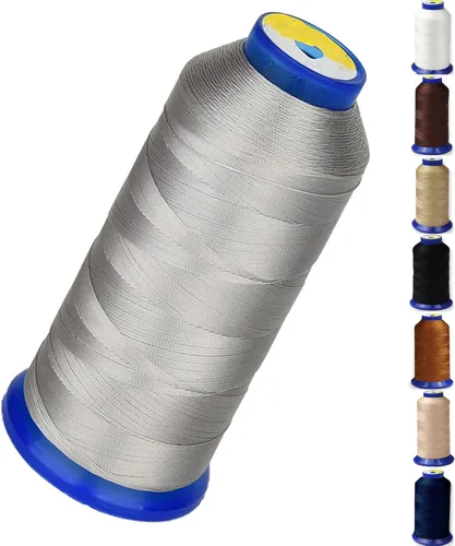Miniatura 12 de Hilo de nailon adherido para costura, hilo de nailon resistente para cuero, jeans, tapicería y tejer; #69 T70 tamaño 210D/3 1400 yardas