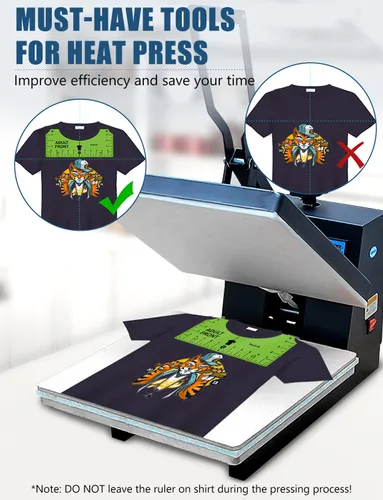 Miniatura 6 de Vowlove Guía de Regla de Camiseta para Alineación de Vinilo: Regla de Camiseta para Centrar Diseño, Herramientas de Medición de Camisetas, 02 Verde