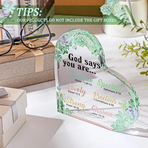 Miniatura 2 de Chunful Regalo cristiano para mujeres, girasoles, regalos para oficina, oraciones inspiradoras de pisapapeles, escritura religiosa, flor