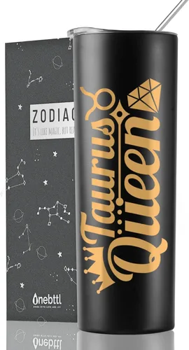 Miniatura 10 de Regalos del zodiaco Onebttl para mujeres, mejores regalos de cumpleaños para amigas, vaso de 20 oz de acero inoxidable, logotipo grabado en negro