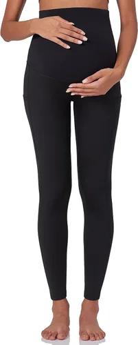 Miniatura 2 de POSHDIVAH Leggings de maternidad con forro polar para mujer, sobre el vientre, embarazo, invierno, cálidos, yoga, entrenamiento, pantalones activos