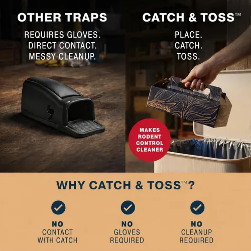 Miniatura 8 de Catchmaster Atrapa y lanza: trampas de pegamento desechables sin contacto y sin ver para interiores, no necesita cebo (paquete de 2), atrapa hasta