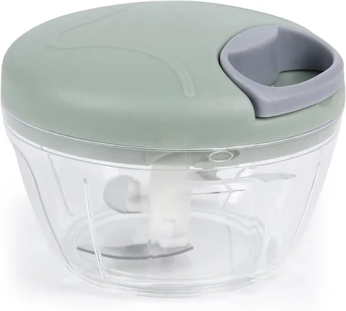 Miniatura 8 de Picador de alimentos manual, picador de ajo con contenedor, cortador de cocina de verduras, procesador de alimentos de mano con cuerda de tracción