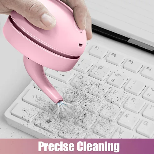 Miniatura 6 de prowithlin Aspiradora de escritorio portátil, carga USB, rosa, la mejor para limpiar polvo, migas, piano, ordenador, coche, etc.