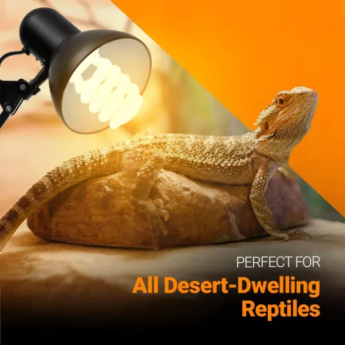 Miniatura 3 de Paquete de 2 bombillas para reptiles de 13 W, luz UVA UVB del desierto, luz de reptil UVB 10.0, bombilla de terrario fluorescente compacta adecuada